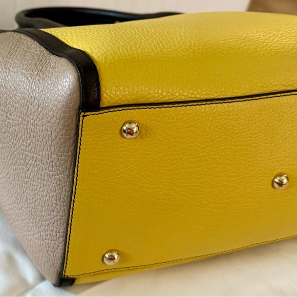 Furla Genuine Leather Tri Colored Tote Bag Purse - Picture 8 of 16